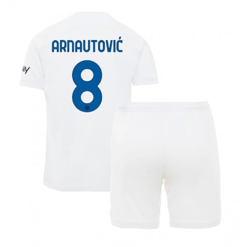 Fotbalové Dres Inter Milan Marko Arnautovic #8 Dětské Venkovní 2023-24 Krátký Rukáv (+ trenýrky)